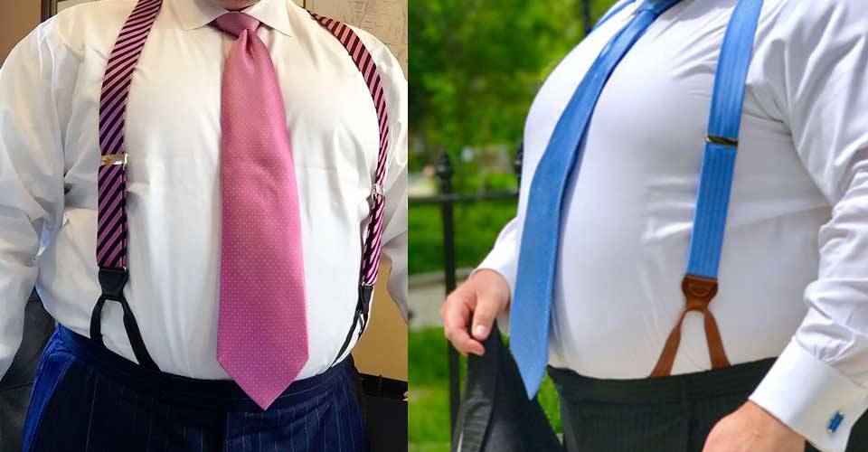 較胖體型男士，用不同顏色吊帶穿搭