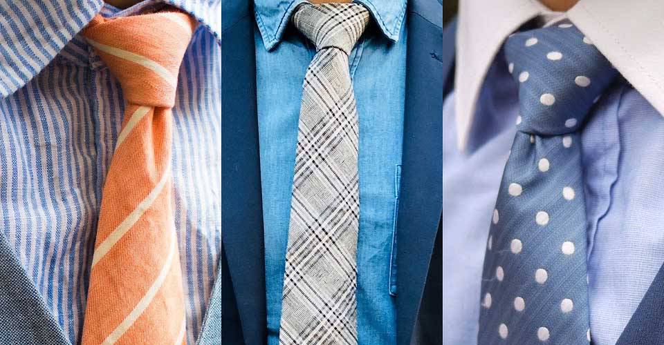 亞麻、棉質、絲質領帶